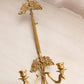 Vintage Brass Adjustable Double Candleholder Art Holder Wall Sconce