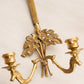 Vintage Brass Adjustable Double Candleholder Art Holder Wall Sconce
