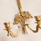 Vintage Brass Adjustable Double Candleholder Art Holder Wall Sconce