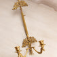 Vintage Brass Adjustable Double Candleholder Art Holder Wall Sconce