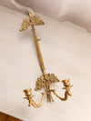 Vintage Brass Adjustable Double Candleholder Art Holder Wall Sconce