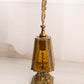 Vintage Tall Gold Tone Filigree Perfume Bottle with Cherub Accent