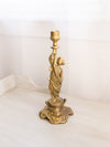Vintage Tall Brass Woman Candlestick