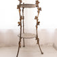 Vintage Tall Dark Brass Floral Stand with 2 Shelves
