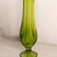 Vintage Tall Green Glass Footed Swung Vase