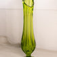 Vintage Tall Green Glass Footed Swung Vase