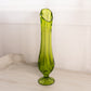 Vintage Tall Green Glass Footed Swung Vase