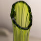Vintage Tall Green Glass Footed Swung Vase