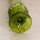 Vintage Tall Green Glass Footed Swung Vase