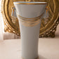Vintage Tall Light Blue & Gold Ceramic Drape Vase