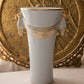 Vintage Tall Light Blue & Gold Ceramic Drape Vase