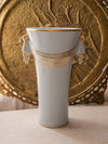 Vintage Tall Light Blue & Gold Ceramic Drape Vase