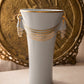 Vintage Tall Light Blue & Gold Ceramic Drape Vase