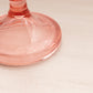 Vintage Tall Pink Glass Candlestick with Fancy Etched Designs