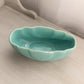 Vintage Teal Blue Green Oval Ceramic Planter