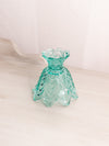 Vintage Teal Glass 2 Way Candleholder with Drape Designs