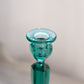 Vintage Teal Green Tall Candlestick with Hexagonal Base
