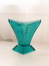 Vintage Tiara Glass Marquis Aquamarine Teal Vase