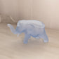 Vintage Tiara Medium Blue Satin Glass Elephant Lidded Dish