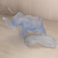 Vintage Tiara Medium Blue Satin Glass Elephant Lidded Dish