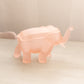 Vintage Tiara Medium Pink Satin Glass Elephant Lidded Dish