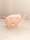 Vintage Tiara Medium Pink Satin Glass Elephant Lidded Dish
