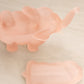 Vintage Tiara Medium Pink Satin Glass Elephant Lidded Dish