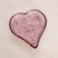 Vintage Tiara Small Pink Purple Glass Sandwich Heart Dish