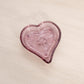 Vintage Tiara Small Pink Purple Glass Sandwich Heart Dish