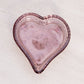 Vintage Tiara Small Pink Purple Glass Sandwich Heart Dish