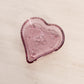 Vintage Tiara Small Pink Purple Glass Sandwich Heart Dish