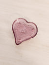 Vintage Tiara Small Pink Purple Glass Sandwich Heart Dish