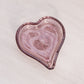 Vintage Tiara Small Pink Purple Glass Sandwich Heart Dish