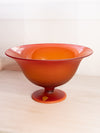 Vintage Tiffin Glass Red Orange Amberina Satin Compote (Glows)