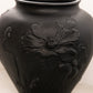 Vintage Tiffin Large Matte Black Glass Poppy Vase