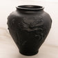 Vintage Tiffin Large Matte Black Glass Poppy Vase