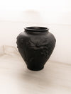 Vintage Tiffin Large Matte Black Glass Poppy Vase