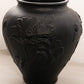 Vintage Tiffin Large Matte Black Glass Poppy Vase