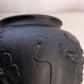 Vintage Tiffin Large Black Matte Glass Poppy Vase