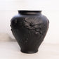 Vintage Tiffin Large Black Matte Glass Poppy Vase