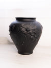 Vintage Tiffin Large Black Matte Glass Poppy Vase
