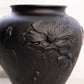 Vintage Tiffin Large Black Matte Glass Poppy Vase
