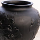 Vintage Tiffin Large Black Matte Glass Poppy Vase