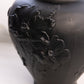 Vintage Tiffin Large Black Matte Glass Poppy Vase