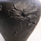 Vintage Tiffin Large Black Matte Glass Poppy Vase