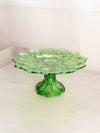Vintage US Glass Medium Shoshone Emerald Green Cake Stand