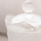 Vintage Viking Clear Footed Glass Leaf Lidded Dish