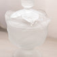Vintage Viking Clear Footed Glass Leaf Lidded Dish