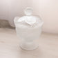 Vintage Viking Clear Footed Glass Leaf Lidded Dish