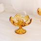Vintage Viking Epic Amber Glass Footed Candleholder